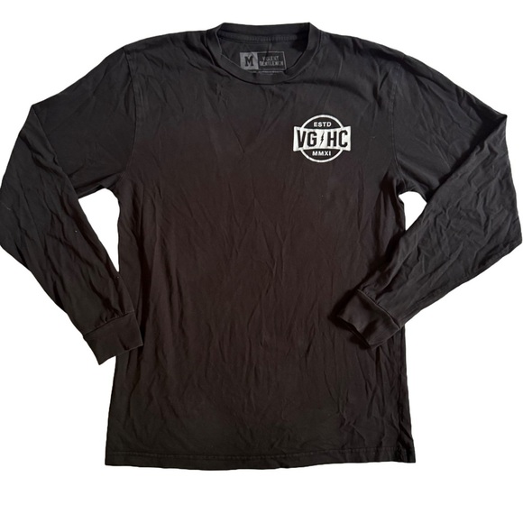 VIOLENT GENTLEMEN BLACK LONG SLEEVE CREWNECK T-SHIRT WITH LOGO SIZE MEDIUM - Picture 1 of 7